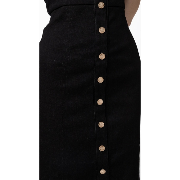 NWT honey suckle | dark wash denim midi dress - Picture 4 of 7